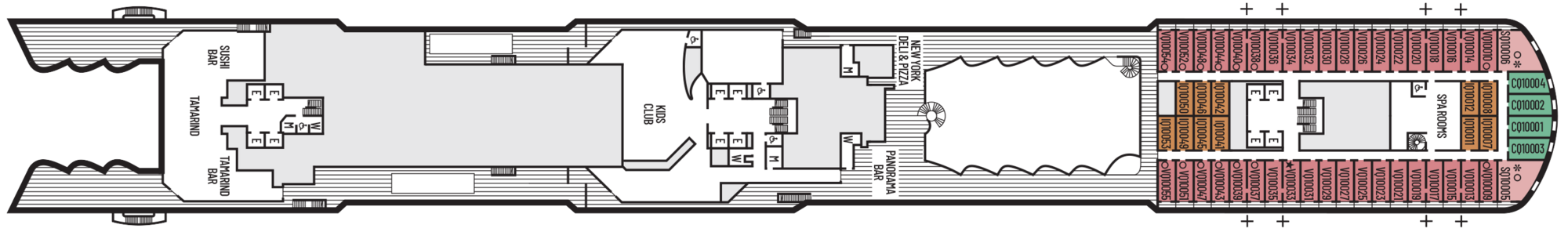 Deck 10 - Panorama Deck plan